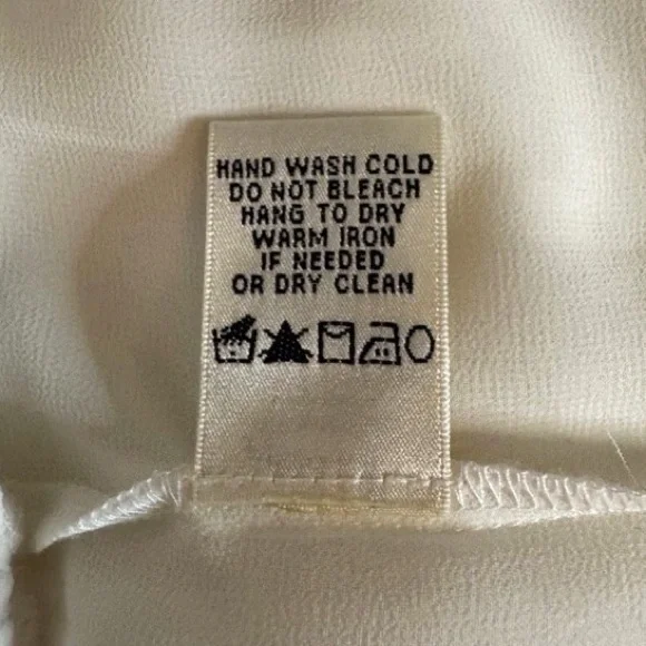 Women’s MediumSophie Max Cream Blouse with Embellished Neckline and Long Sleeves - Picture 7 of 7